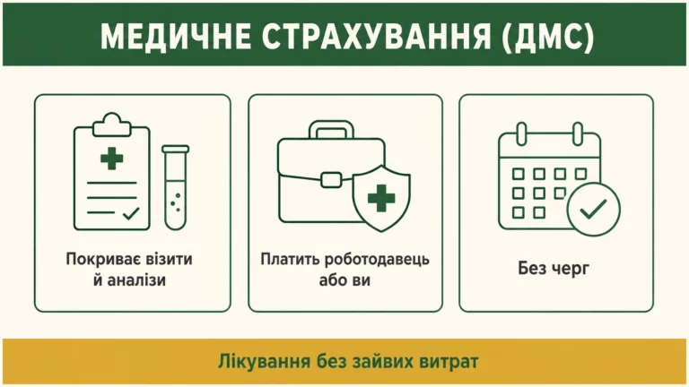 Що таке медичне страхування (ДМС) простими словами - інфографіка