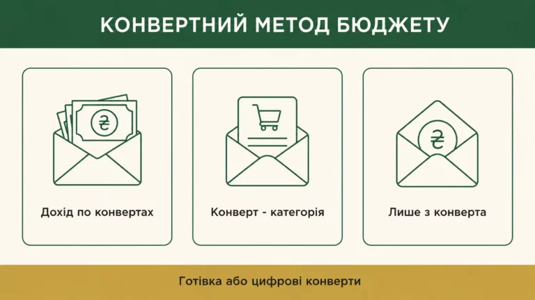 Конвертний метод бюджетування: як це працює - інфографіка