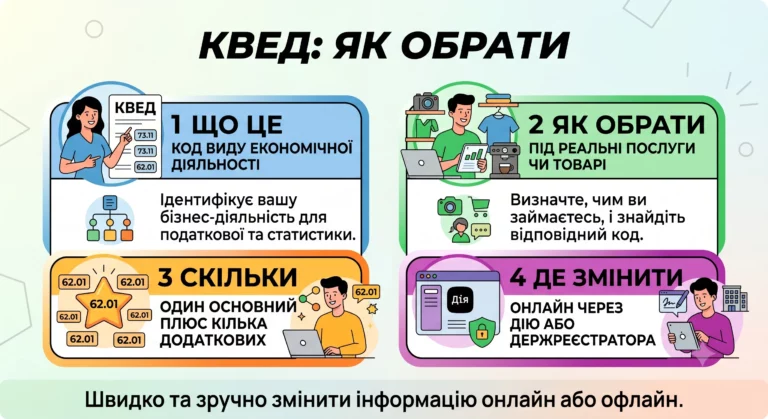 Що таке КВЕД і як його обрати для ФОП у 2026 році - інфографіка