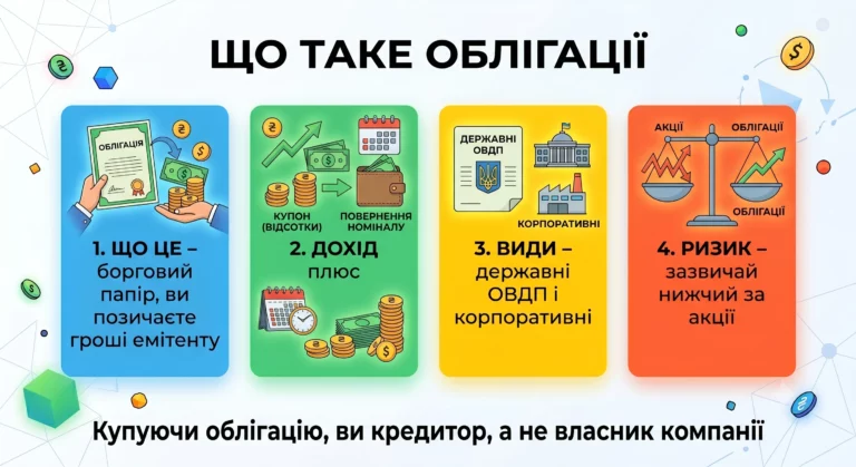 Що таке облігації простими словами: види, купон, номінал і ОВДП - інфографіка