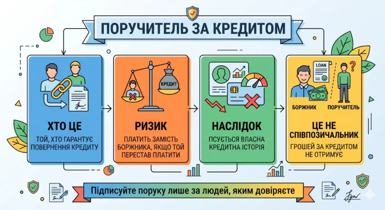 Хто такий поручитель за кредитом і чим він ризикує - інфографіка