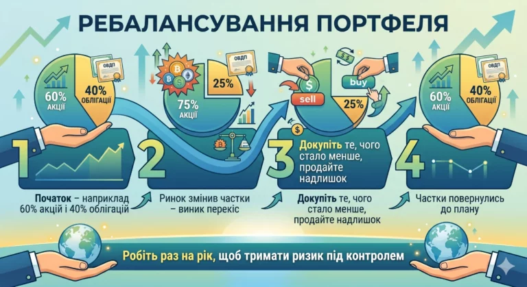 Що таке ребалансування інвестиційного портфеля - інфографіка