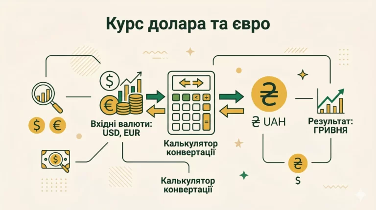 Курс долара та євро в гривні: конвертер валют за офіційним курсом НБУ