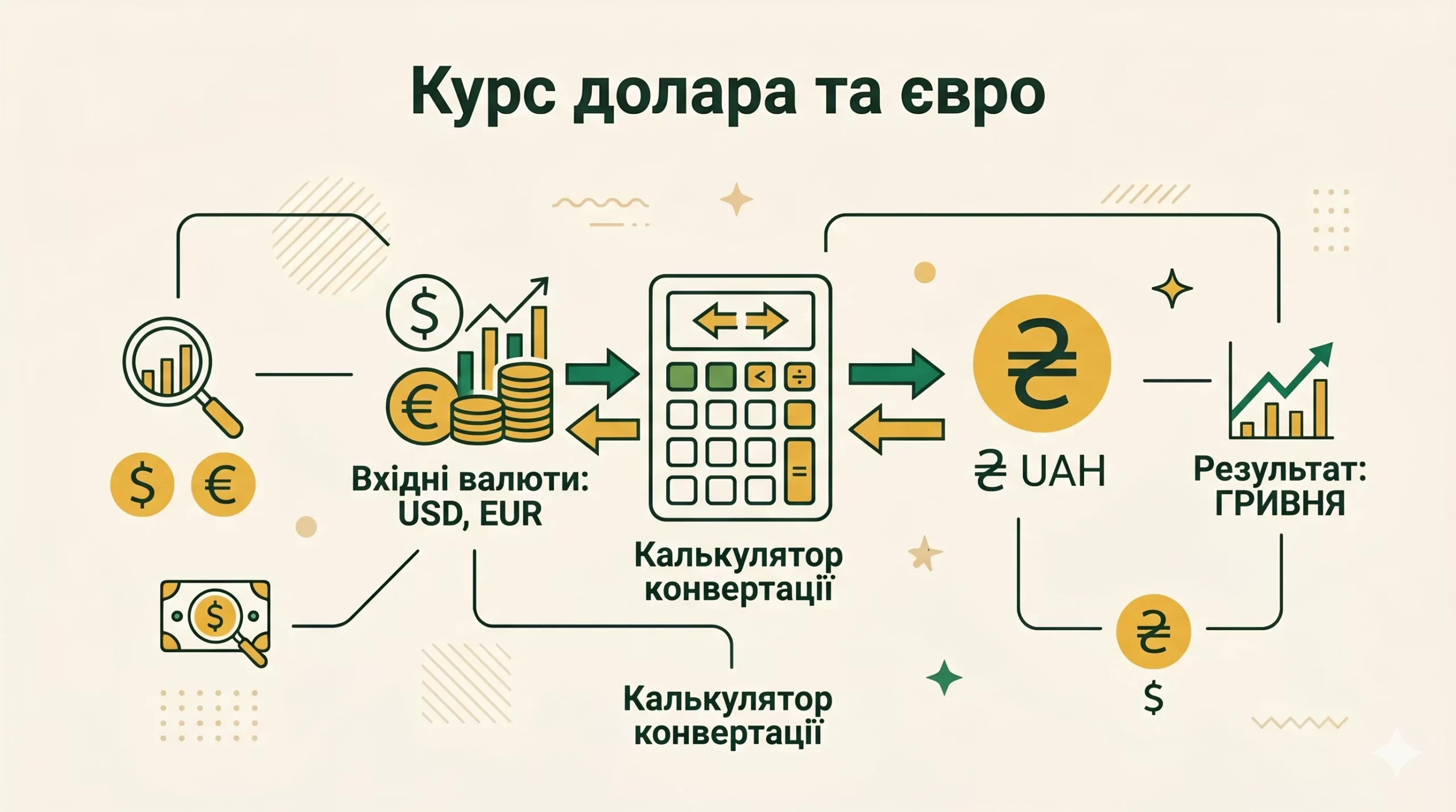 Курс долара та євро в гривні: конвертер валют за офіційним курсом НБУ