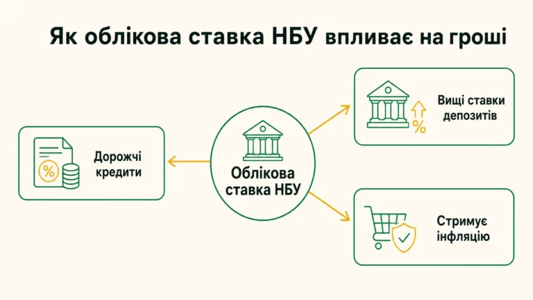 Як облікова ставка НБУ впливає на гроші: дорожчі кредити, вищі ставки депозитів, стримування інфляції