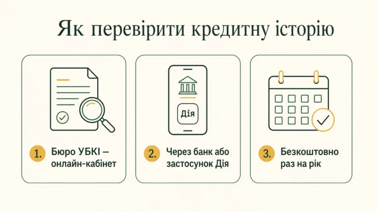 Три способи перевірити кредитну історію: бюро УБКІ онлайн, через банк або Дію, безкоштовно раз на рік