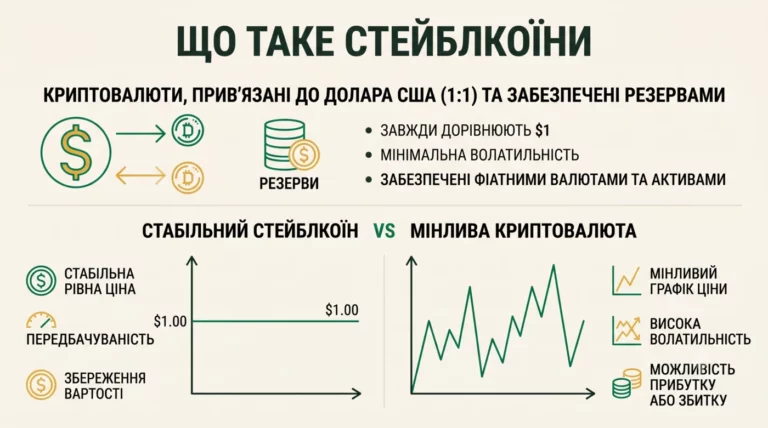 Що таке стейблкоїни: криптовалюти, привязані до долара 1 до 1 і забезпечені резервами
