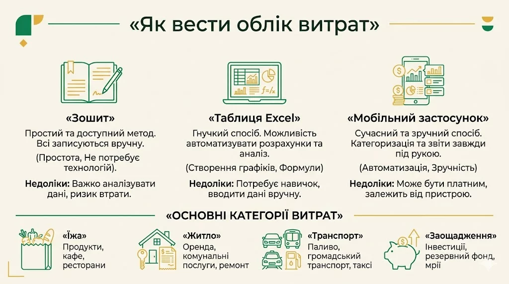 Как вести учет расходов: тетрадь, таблица Excel и мобильное приложение, а также категории расходов