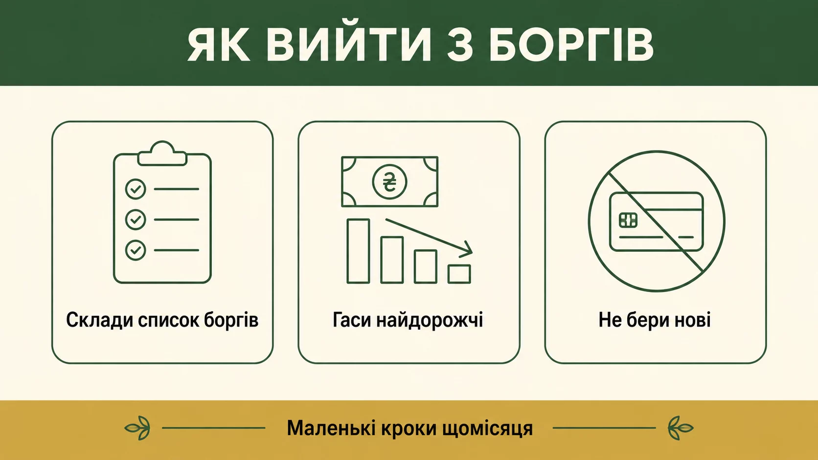 Як вийти з боргової ями: робочий план на 2026 - інфографіка