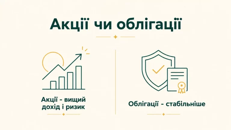 Акції чи облігації: у чому різниця простими словами - інфографіка