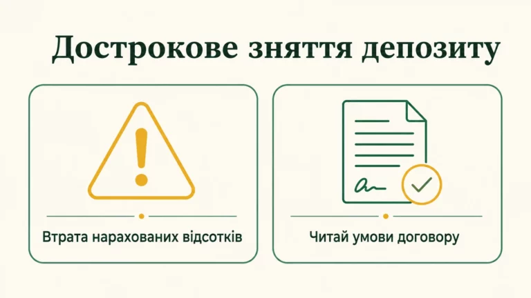 Дострокове зняття депозиту: наслідки та як зберегти відсотки - інфографіка