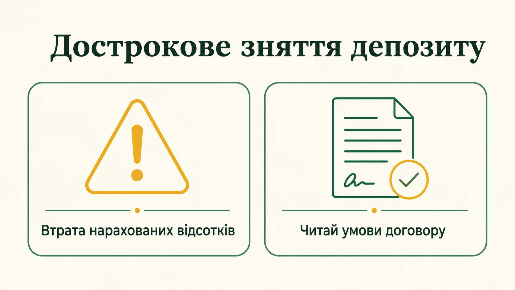Дострокове зняття депозиту: наслідки та як зберегти відсотки - інфографіка