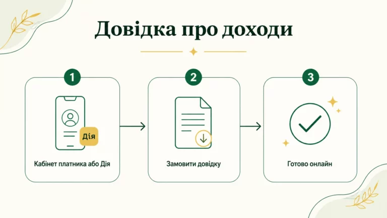 Як отримати довідку про доходи онлайн у 2026 році - інфографіка