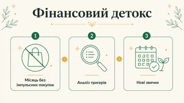Фінансовий детокс: як припинити зайві витрати за місяць - інфографіка