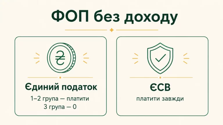 Чи платити ФОП, якщо немає доходу: єдиний податок і ЄСВ у 2026 - інфографіка