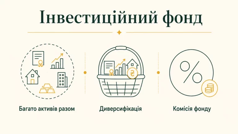 Що таке інвестиційний фонд: пайовий фонд, ETF і диверсифікація для новачка - інфографіка
