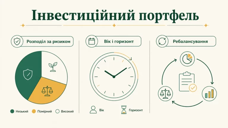Як скласти інвестиційний портфель новачку: розподіл активів, вік і горизонт - інфографіка