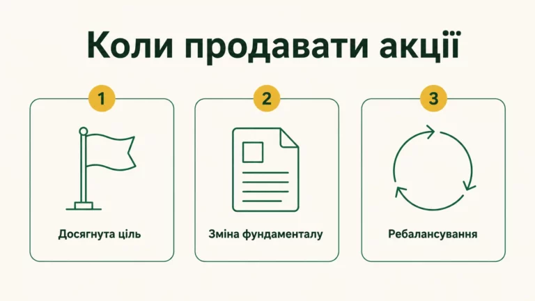 Коли варто продавати акції: 3 правильні причини та головна помилка інвестора - інфографіка