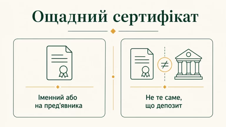 Ощадний сертифікат: що це, види, ризики та приклад - інфографіка