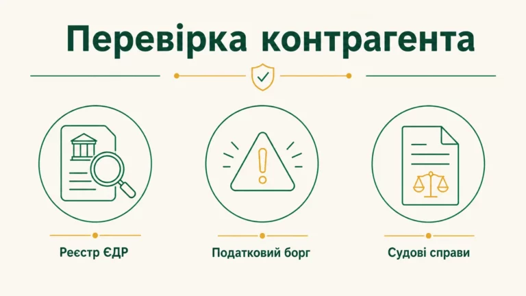 Як перевірити контрагента перед співпрацею: ЄДР, борги, суди - інфографіка
