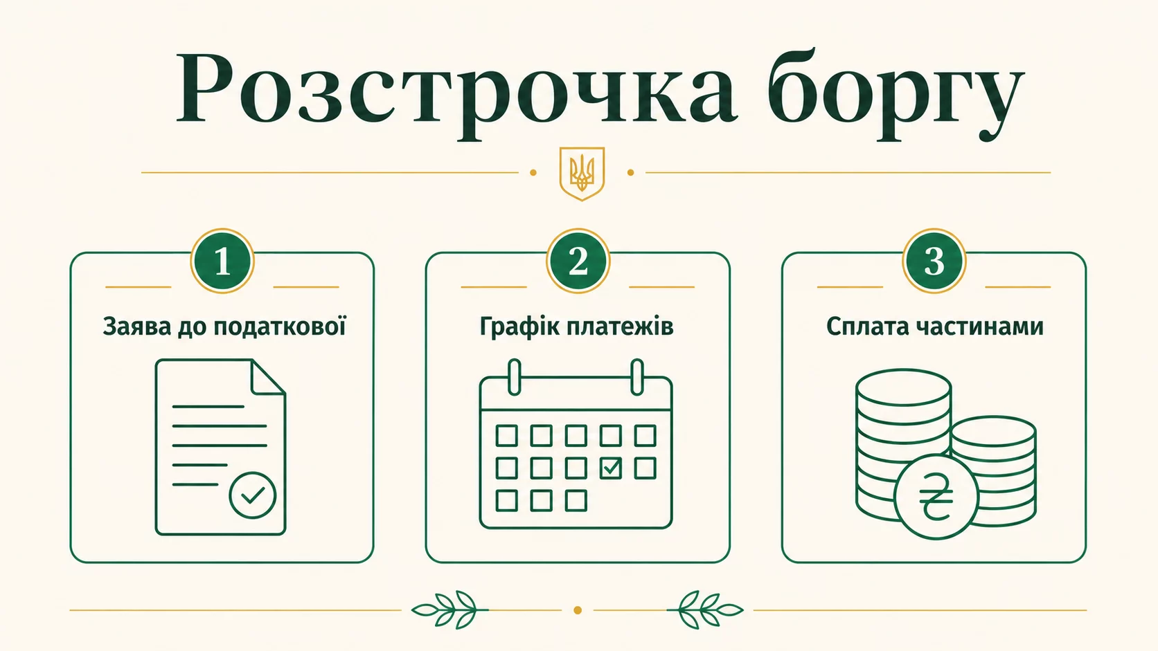 Розстрочка податкового боргу: як оформити заяву у 2026 році - інфографіка