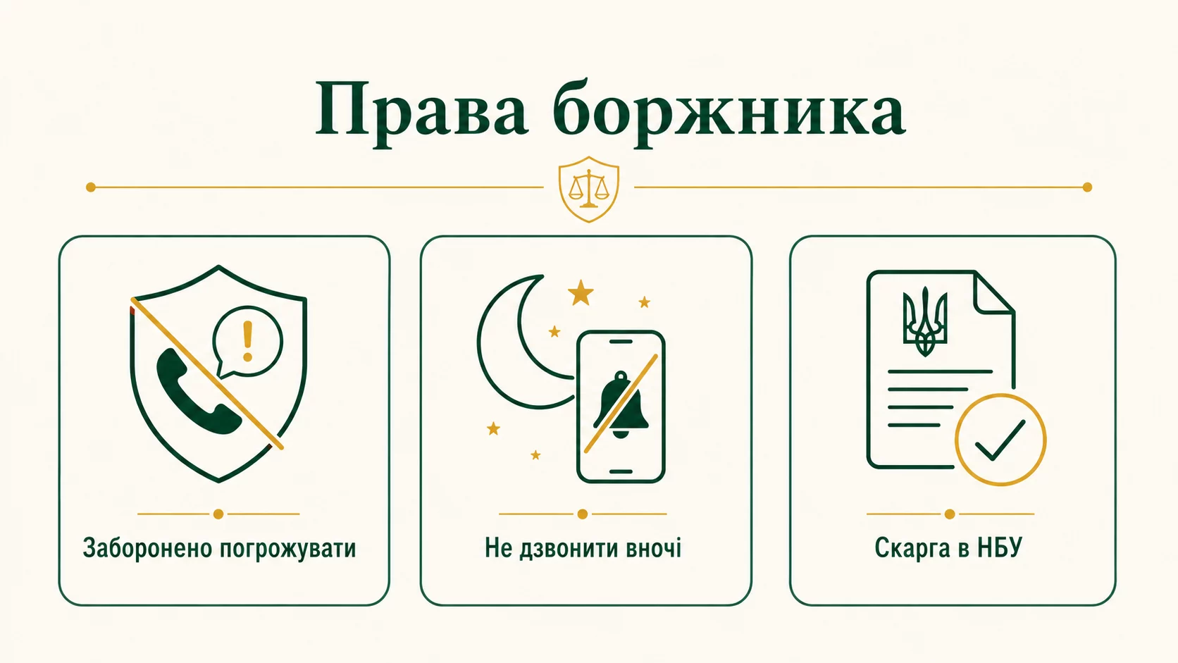 Права боржника: як спілкуватися з колекторами - інфографіка