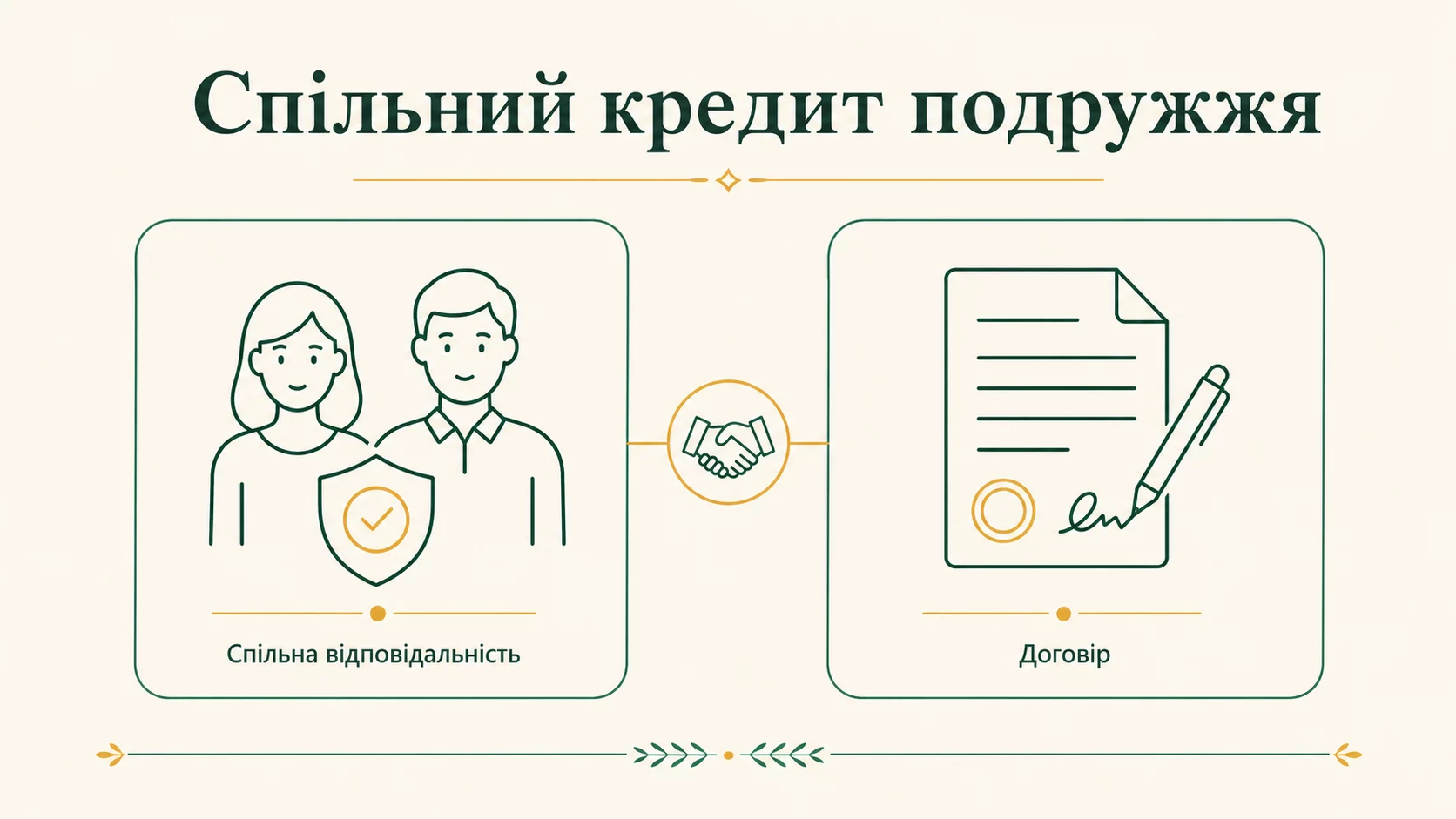 Спільний кредит подружжя: як оформити і чим ризикуєте - інфографіка
