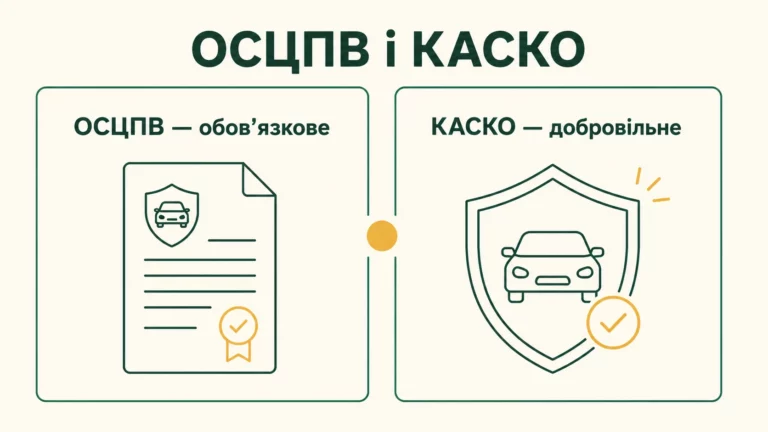 ОСЦПВ і КАСКО: у чому різниця та що вибрати водію - інфографіка