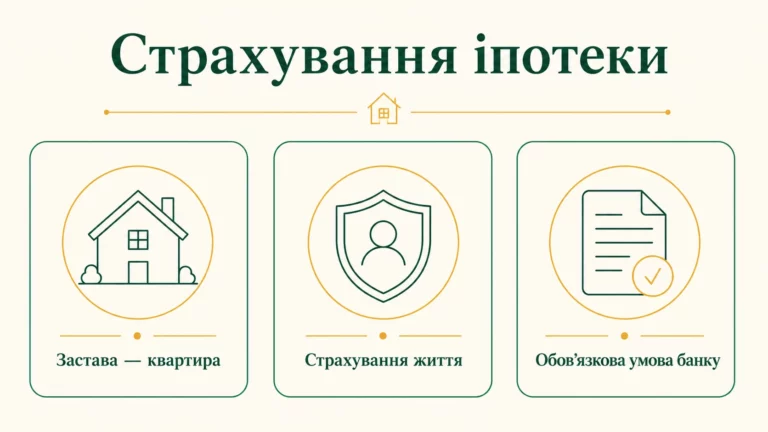 Страхування при іпотеці: що потрібно - інфографіка