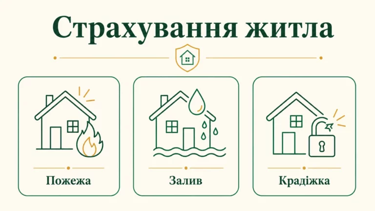 Страхування нерухомості: що покриває і скільки коштує - інфографіка