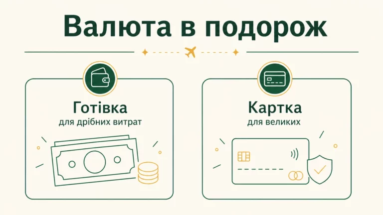 Скільки валюти брати в подорож: готівка, картка і реальний бюджет - інфографіка