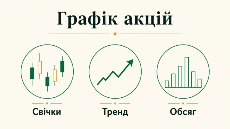 Як читати графік акцій для новачка: свічки, тренд, підтримка й обсяг - інфографіка