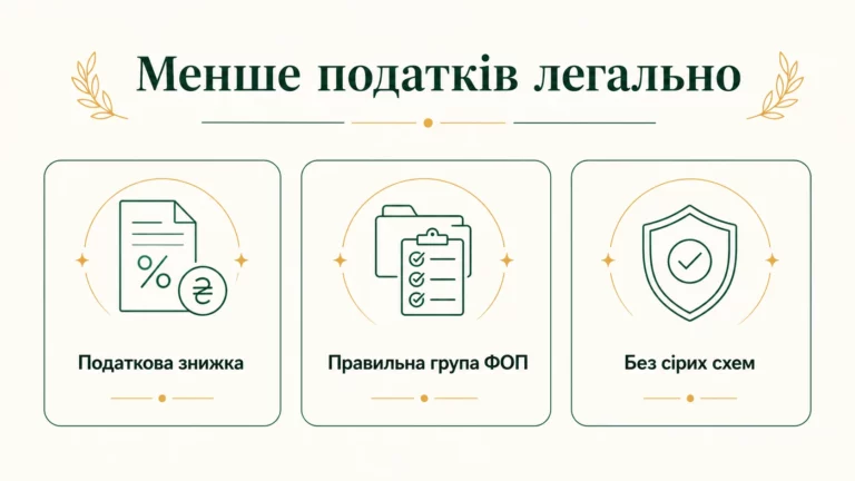 Як легально зменшити податки: робочі способи у 2026 році - інфографіка