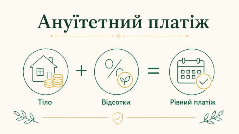 Як розрахувати ануїтетний платіж вручну: формула і приклад - інфографіка