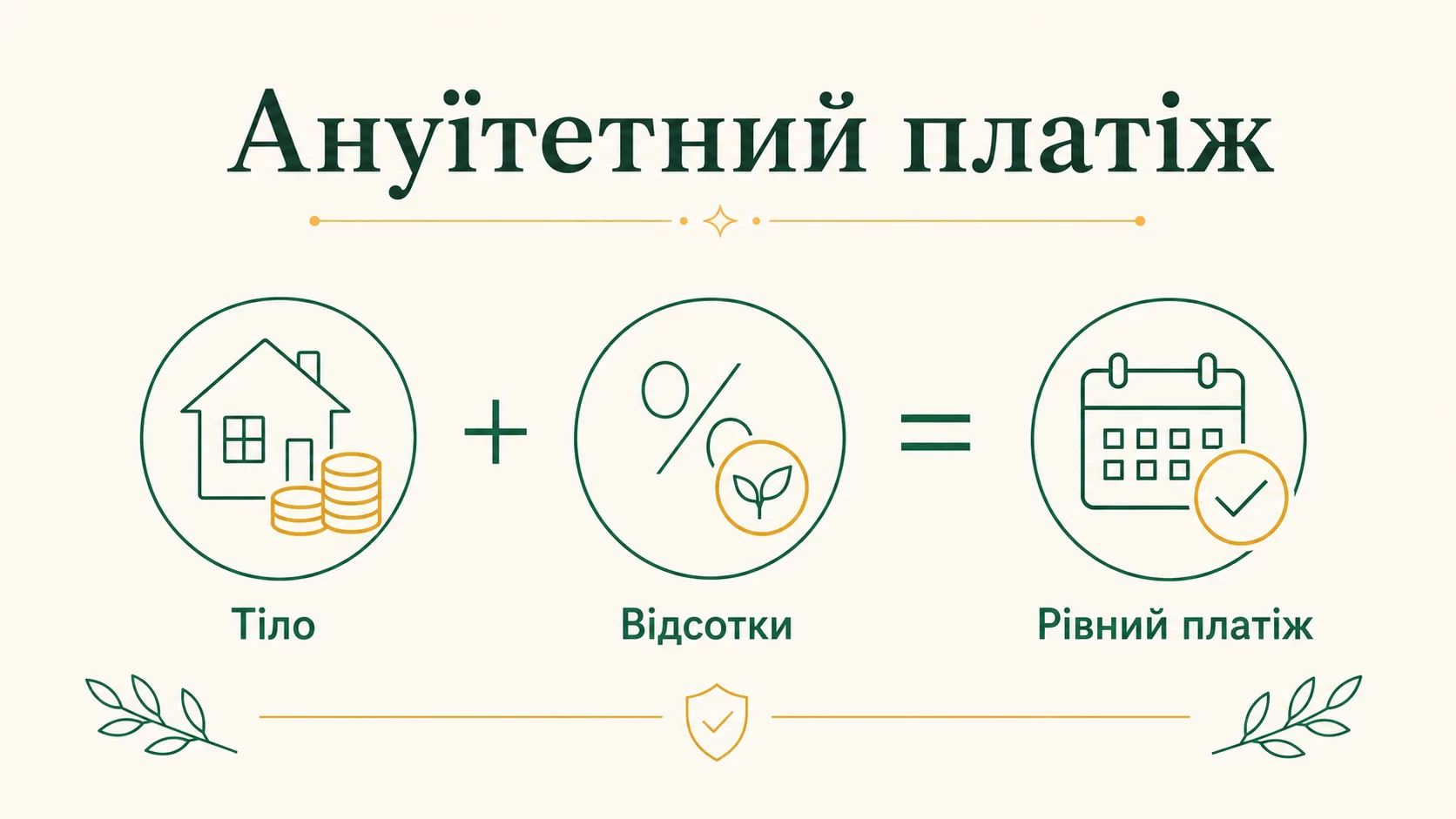 Як розрахувати ануїтетний платіж вручну: формула і приклад - інфографіка