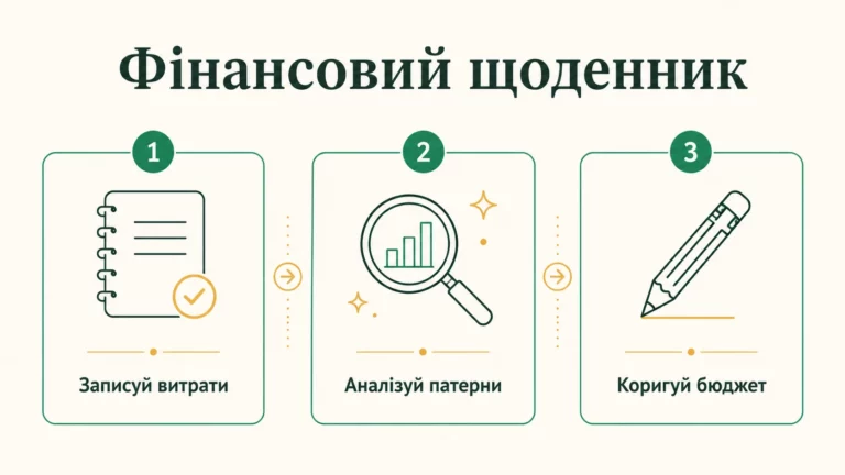 Як вести фінансовий щоденник: покроковий метод обліку витрат - інфографіка