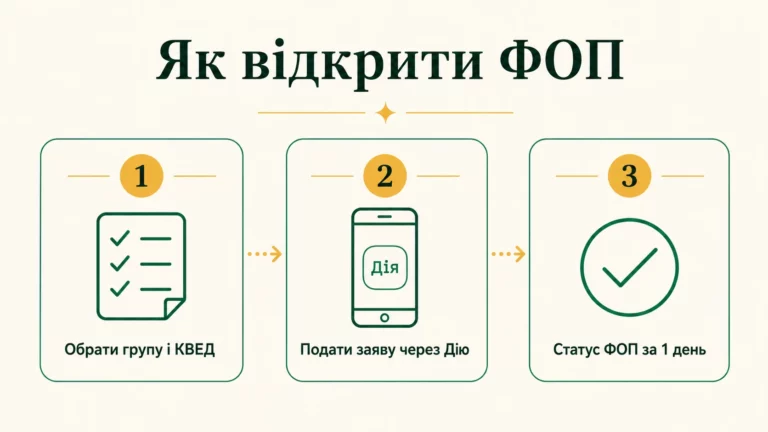 Як відкрити ФОП: покрокова реєстрація у 2026 - інфографіка