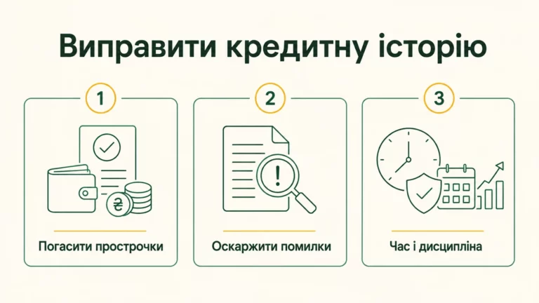 Як виправити погану кредитну історію: покрокова інструкція 2026 - інфографіка
