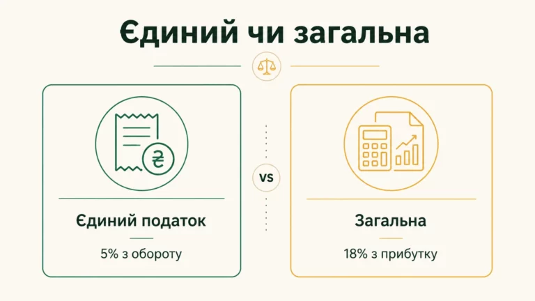 ФОП: єдиний податок чи загальна система – що вигідніше у 2026 - інфографіка