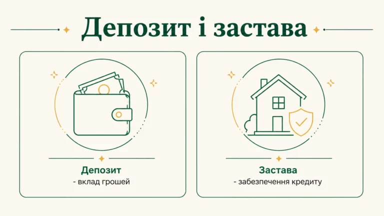 Чи можна взяти депозит під заставу нерухомості: пояснюємо різницю - інфографіка