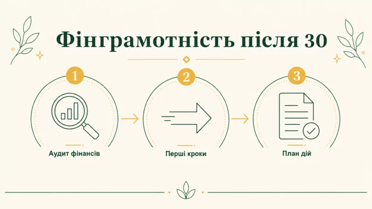 Фінансова грамотність після 30: з чого почати - інфографіка