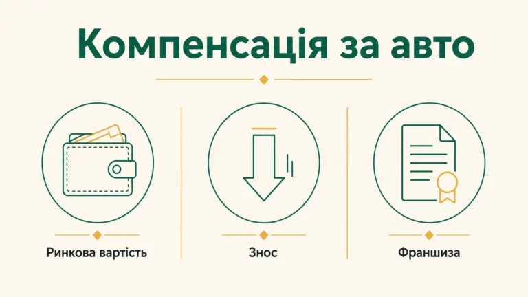 Як розраховується компенсація за пошкоджений автомобіль - інфографіка