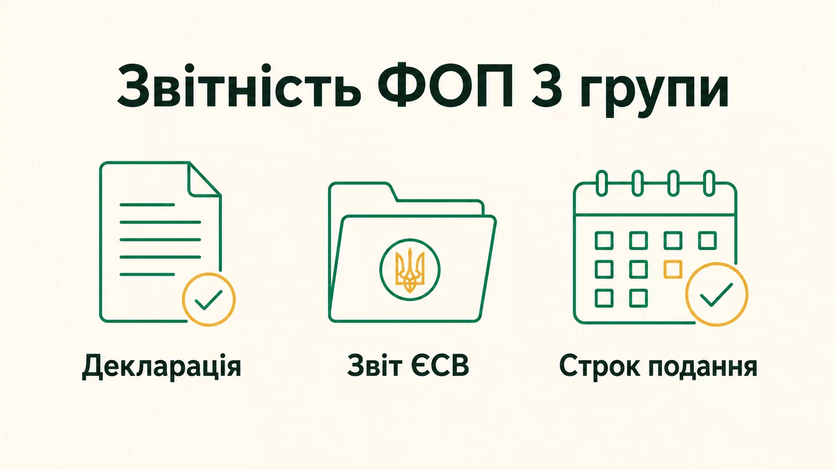 Квартальна звітність ФОП 3 групи: що і коли подавати у 2026 році - інфографіка