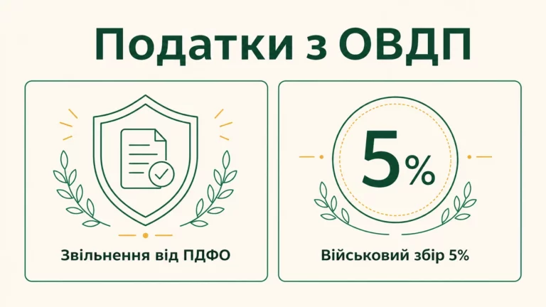 Як оподатковується дохід з ОВДП: ПДФО, військовий збір і декларування - інфографіка