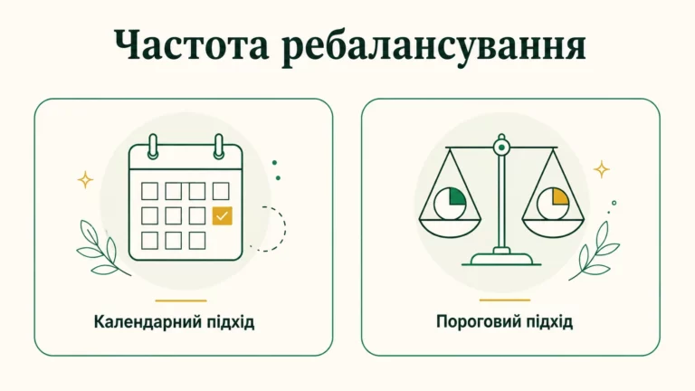 Як часто варто ребалансувати портфель: календарний і пороговий підхід - інфографіка