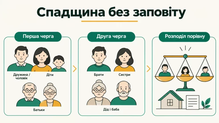 Спадкування без заповіту: черги спадкоємців за законом - інфографіка