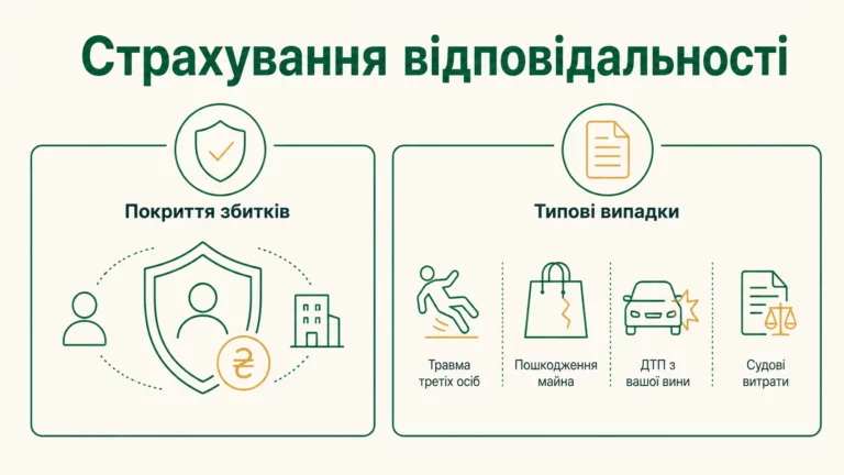 Страхування цивільної відповідальності: навіщо і кому потрібне - інфографіка