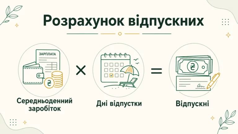 Як самостійно розрахувати відпускні: формула та приклад 2026 - інфографіка