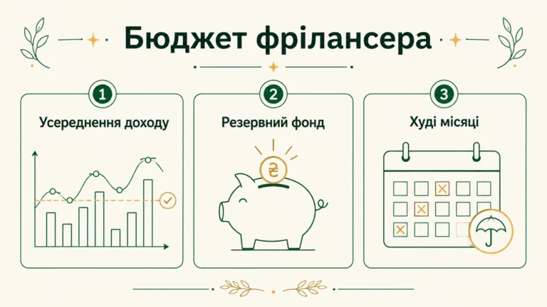 Як вести бюджет фрілансеру з нерегулярним доходом - інфографіка