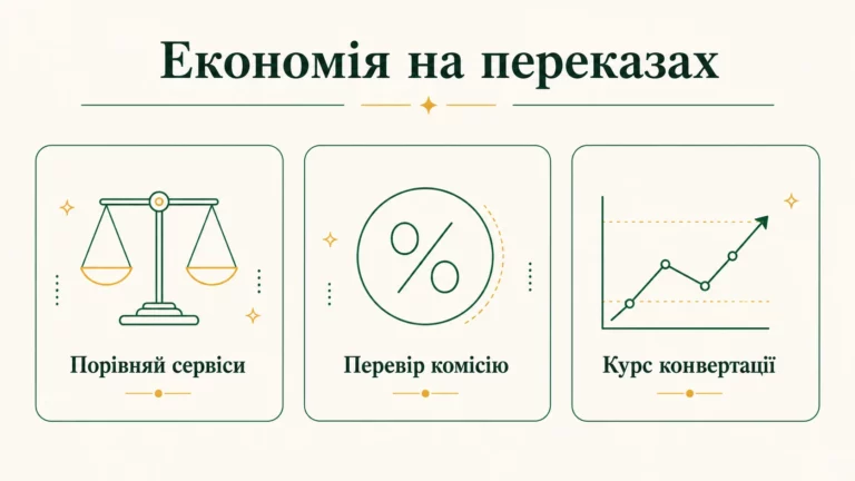 Як заощадити на переказах грошей за кордон: комісії, курс і реальна економія - інфографіка